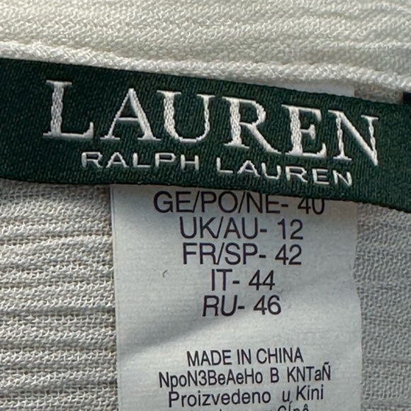 Lauren Ralph Lauren Short Sleeve V-Neck Front & Back Tunic Coverup - White - Lrg - Picture 5 of 10